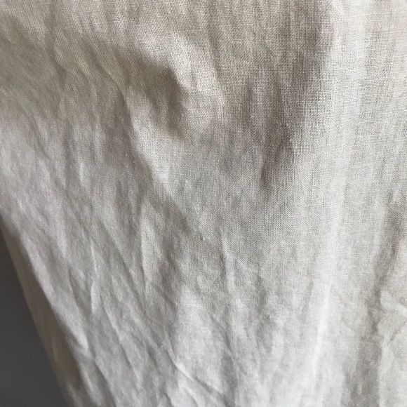 LOWEST PRICE Beige Button Up Tie Back Linen Dress - Picture 4 of 6